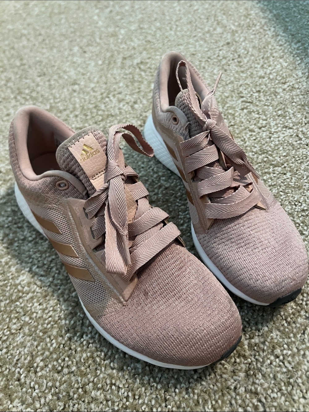 adidas Women's Tan Knit Running Sneakers